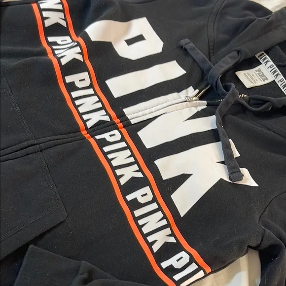 PINK Victoria's Secret Black Zip-Up Hoodie - Picture 4 of 12
